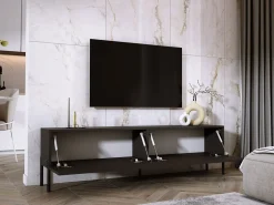 Móvel TV : Fosco, patas pretas, 170 x 52 x 32 cm^ Móvel De Tv