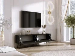 Móvel De Tv* Móvel TV : Fosco, patas pretas, 170 x 52 x 32 cm Preto