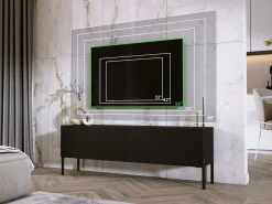 Best Móvel TV : Fosco, patas pretas, 140 x 52 x 32 cm Preto