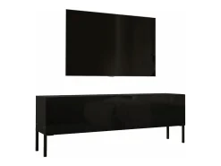 Best Móvel TV : Fosco, patas pretas, 140 x 52 x 32 cm Preto