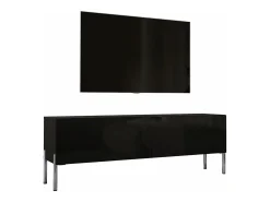 Móvel De Tv| Móvel TV : Fosco, patas cromadas, 140 x 52 x 32 cm Preto