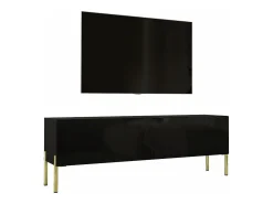 Móvel De Tv* Móvel TV : Fosco, patas douradas, 140 x 52 x 32 cm Preto
