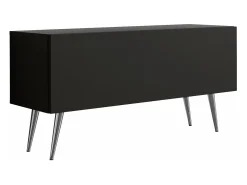 Móvel TV : Fosco, patas cromadas, 100 x 52 x 32 cm Preto