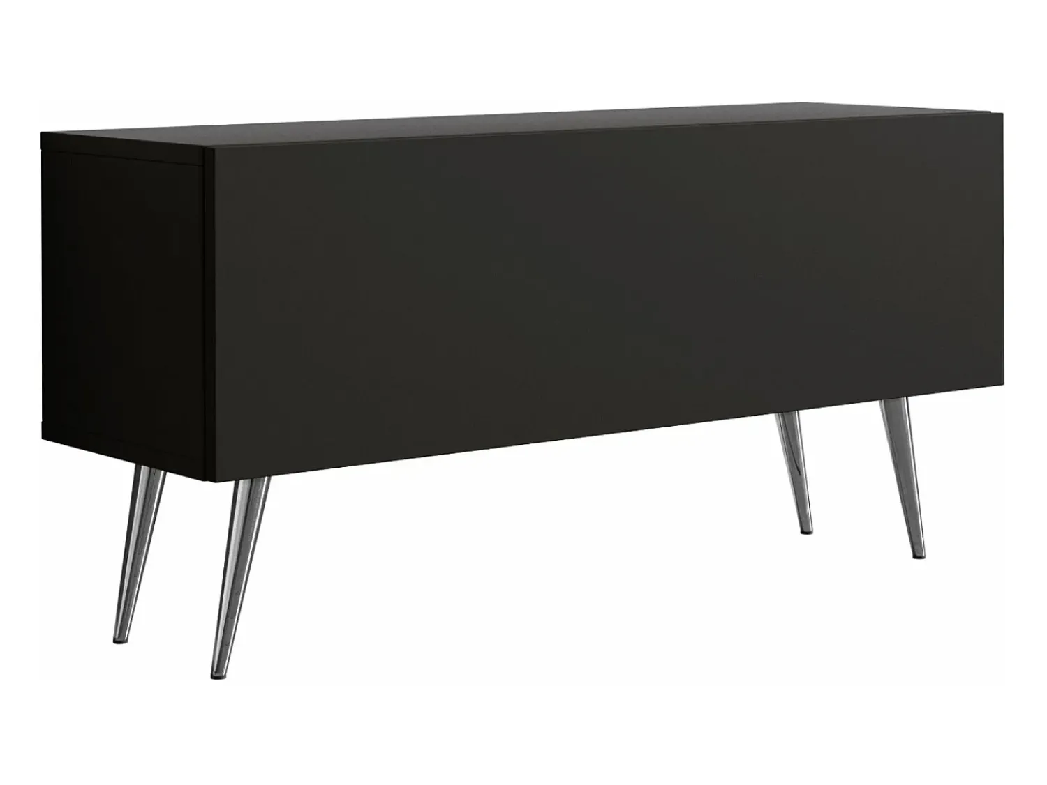 Móvel TV : Fosco, patas cromadas, 100 x 52 x 32 cm Preto