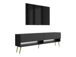 Móvel TV : Fosco, pernas douradas abertas, LED branco, 170 × 32 × 52 cm^ Móvel De Tv