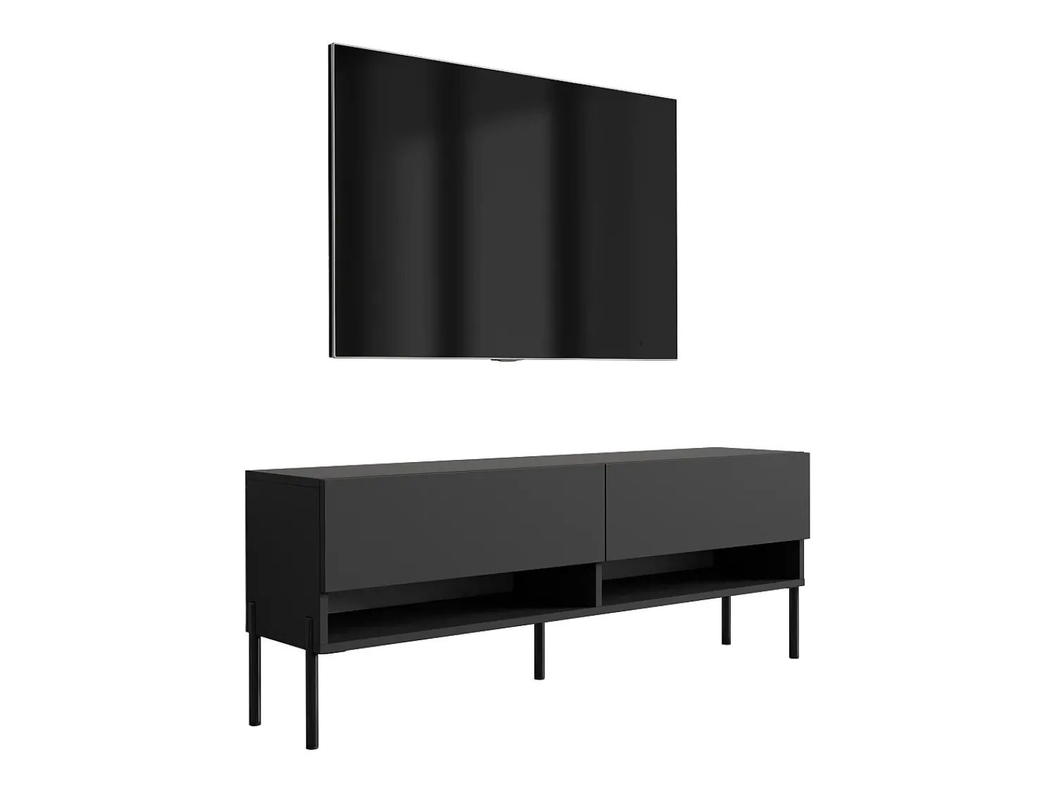 Hot Móvel TV : Fosco, pernas pretas retas, 140 × 32 × 52 cm Preto