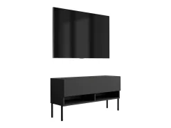 Móvel De Tv| Móvel TV : Fosco, pernas pretas retas, 100 × 32 × 52 cm Preto