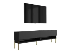 Móvel De Tv* Móvel TV : Fosco, pernas retas douradas, 170 × 32 × 52 cm Preto