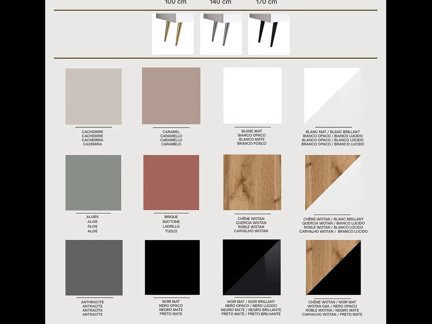 Móvel TV : Tijolo, 100 x 52 x 32 cm, patas douradas^ Móvel De Tv