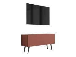 Best Móvel TV : Tijolo, 100 x 52 x 32 cm, patas pretas Vermelho