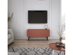 Best Móvel TV : Tijolo, 100 x 52 x 32 cm, patas pretas Vermelho