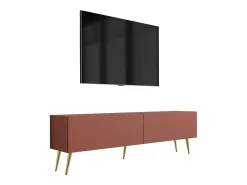 Móvel De Tv* Móvel TV : Tijolo, 140 x 52 x 32 cm, patas douradas Vermelho