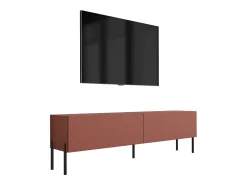Móvel De Tv| Móvel TV : Tijolo, 140 x 52 x 32 cm, patas pretas Vermelho