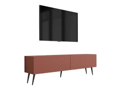 Móvel De Tv| Móvel TV : Tijolo, 140 x 52 x 32 cm, patas pretas Vermelho