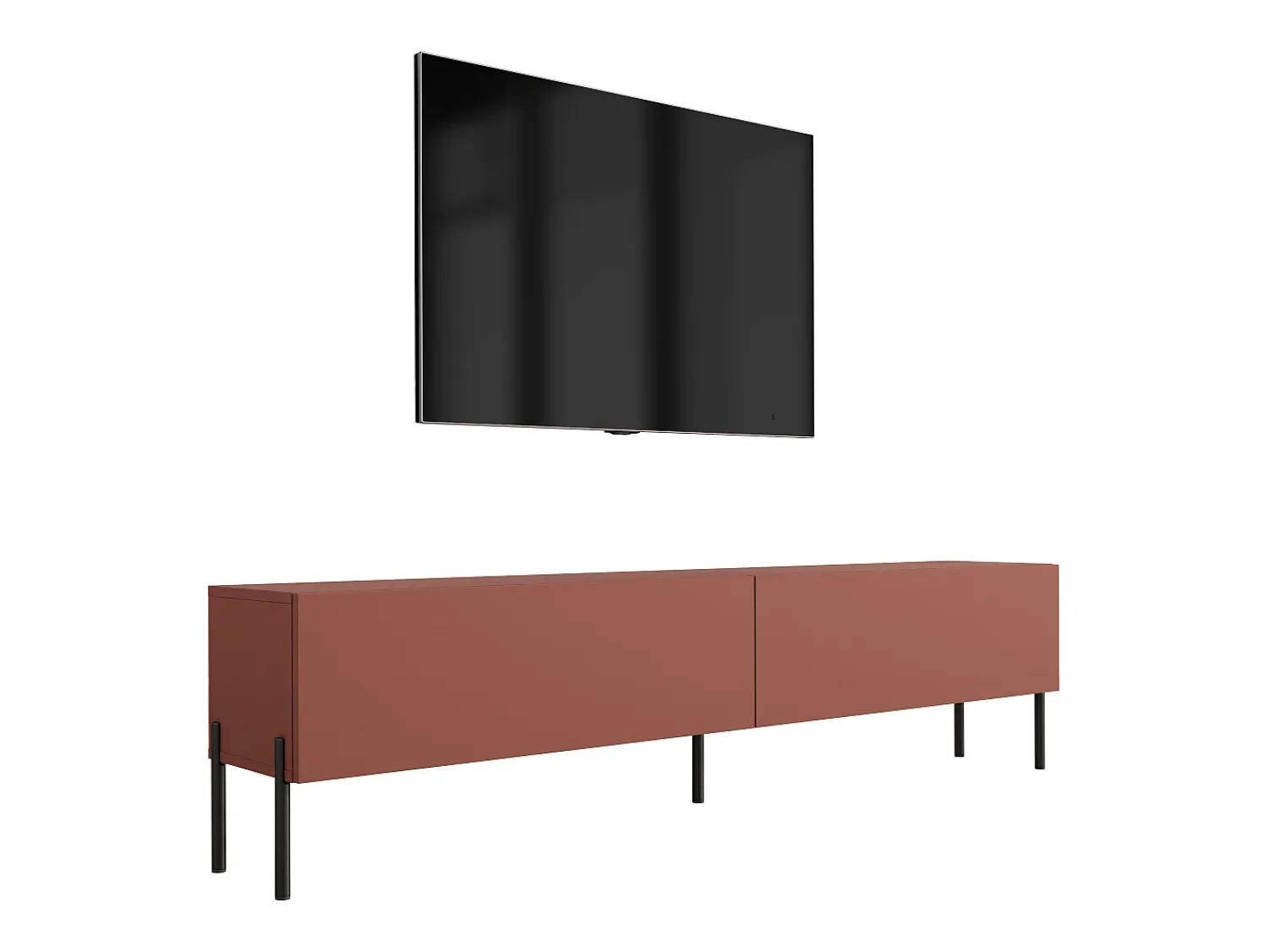 Móvel De Tv* Móvel TV : Tijolo, 170 x 52 x 32 cm, patas pretas Vermelho