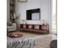 Móvel De Tv* Móvel TV : Tijolo, 170 x 52 x 32 cm, patas pretas Vermelho