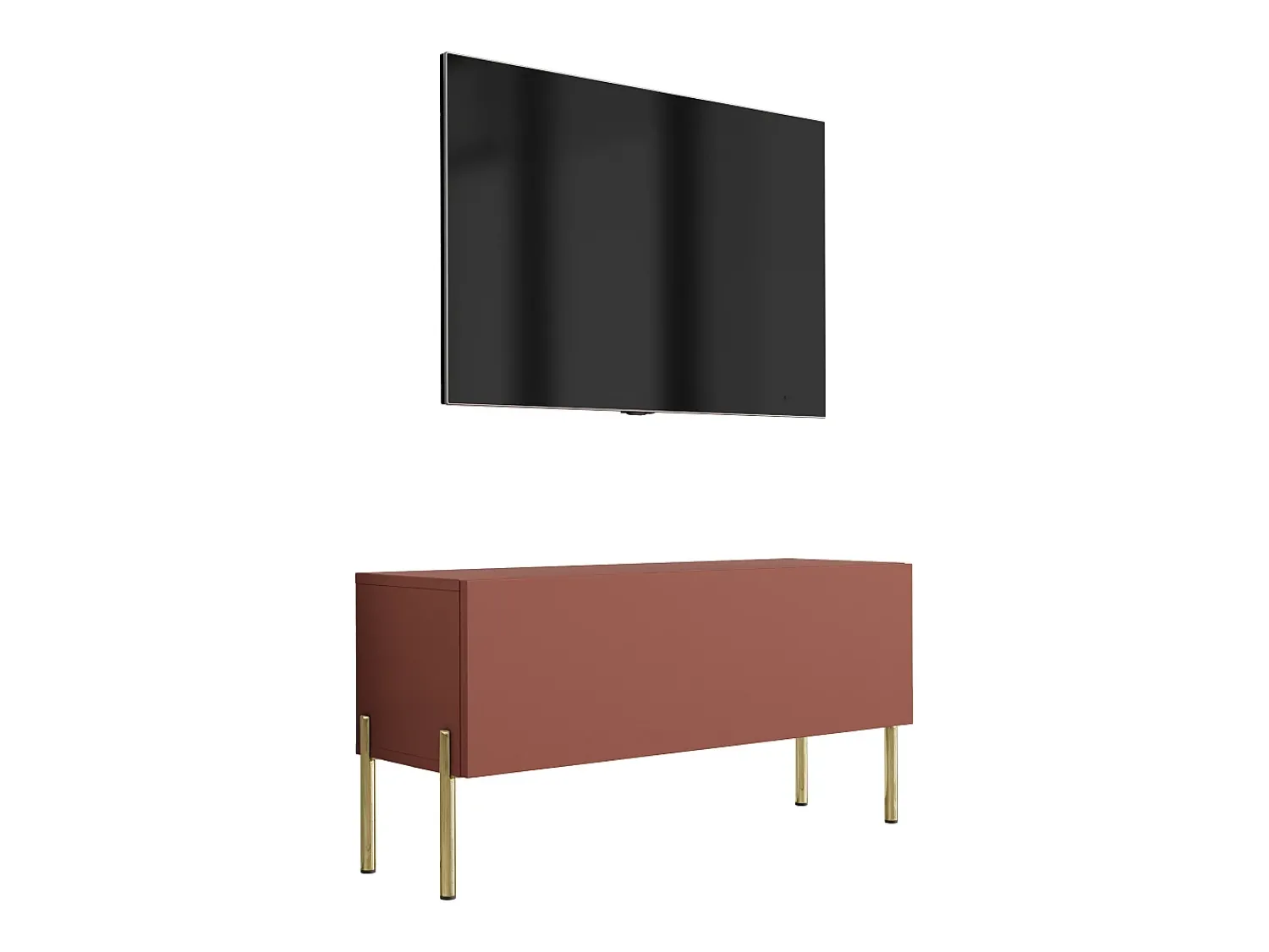 Móvel De Tv| Móvel TV : Tijolo, 100 x 52 x 32 cm, patas douradas Vermelho