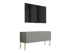 New Móvel TV: Aloe, 100 x 52 x 32 cm, pés dourados Verde