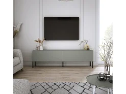 Online Móvel TV: Aloe, 140 x 52 x 32 cm, pés pretos Verde