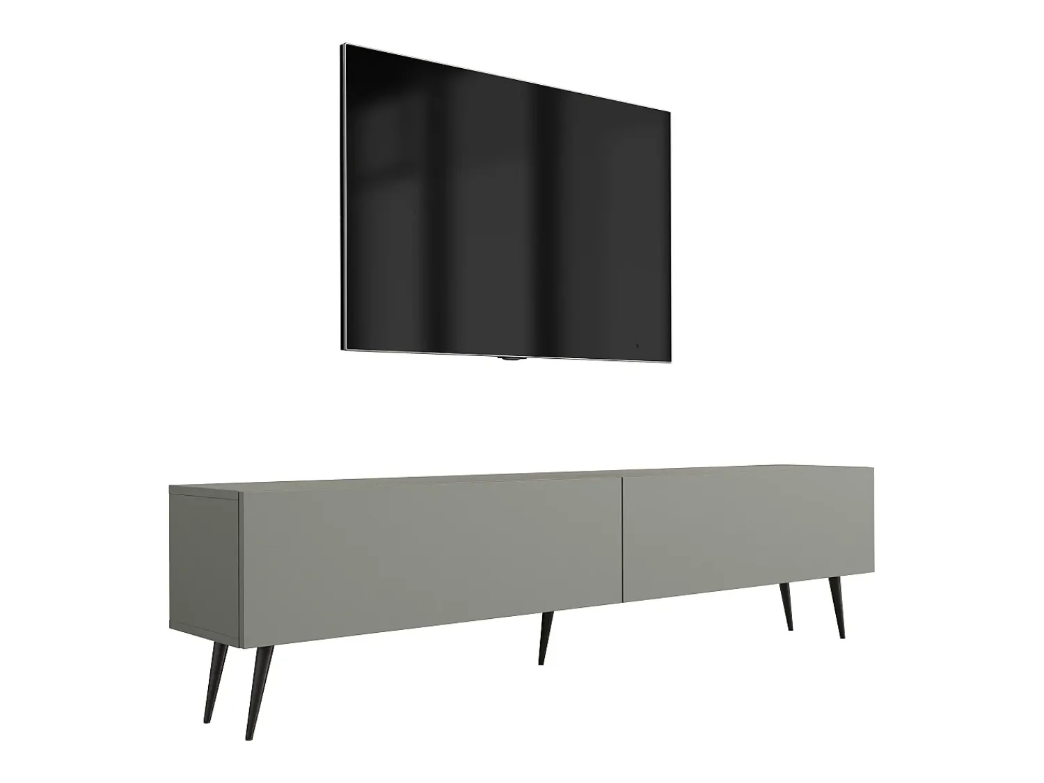 Móvel TV: Aloe, 170 x 52 x 32 cm, pés pretos Verde