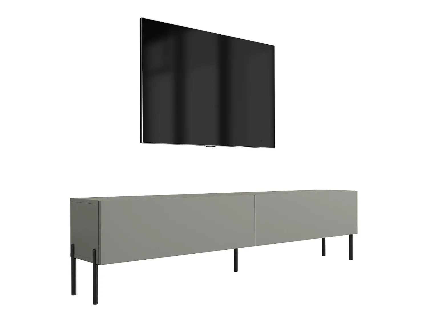 Móvel De Tv| Móvel TV: Aloe, 170 x 52 x 32 cm, pés pretos Verde