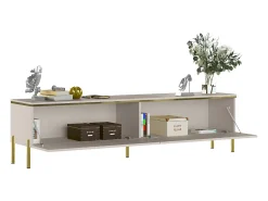 Móvel De Tv| Móvel TV AMBIHOME ALURA - Caxemira, C180xP40xA32cm Bege