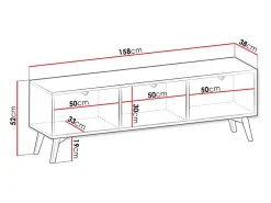 Móvel De Tv| Móvel TV AMBIHOME CHO - Bege, C158xP38xA52cm Castanho
