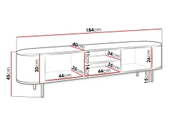 Móvel TV AMBIHOME DORE 02 - Carvalho Cremona/, C184xP45xA40cm^ Móvel De Tv
