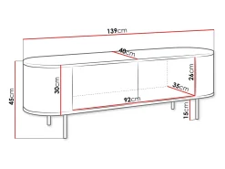 Móvel De Tv* Móvel TV AMBIHOME DORE 01 - Carvalho Cremona/, C139xP45xA40cm Branco