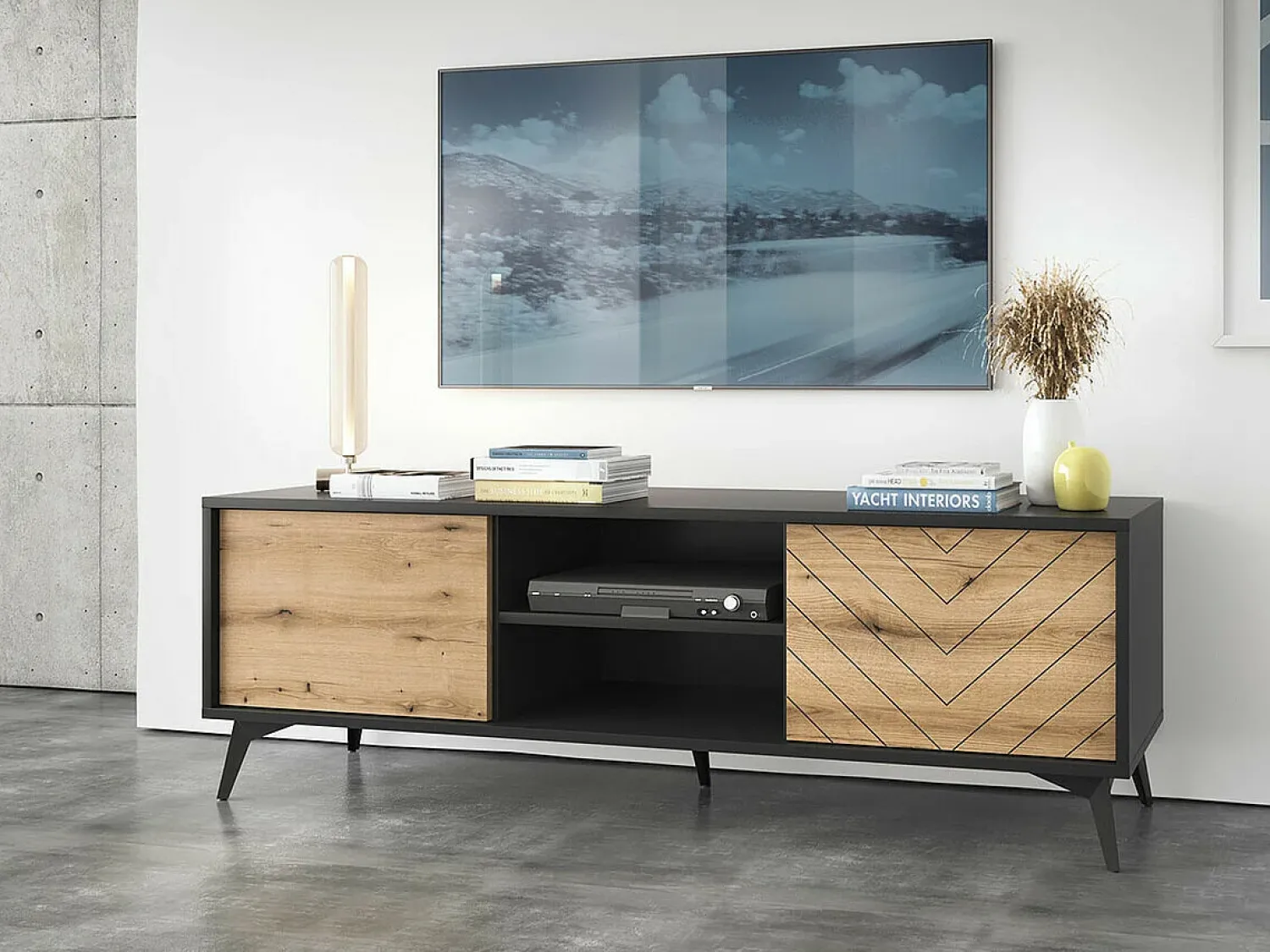 Móvel TV AMBIHOME JESS - /Carvalho, C154xP39xA50cm^ Móvel De Tv