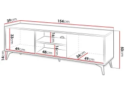 Móvel TV AMBIHOME JESS - /Carvalho, C154xP39xA50cm^ Móvel De Tv