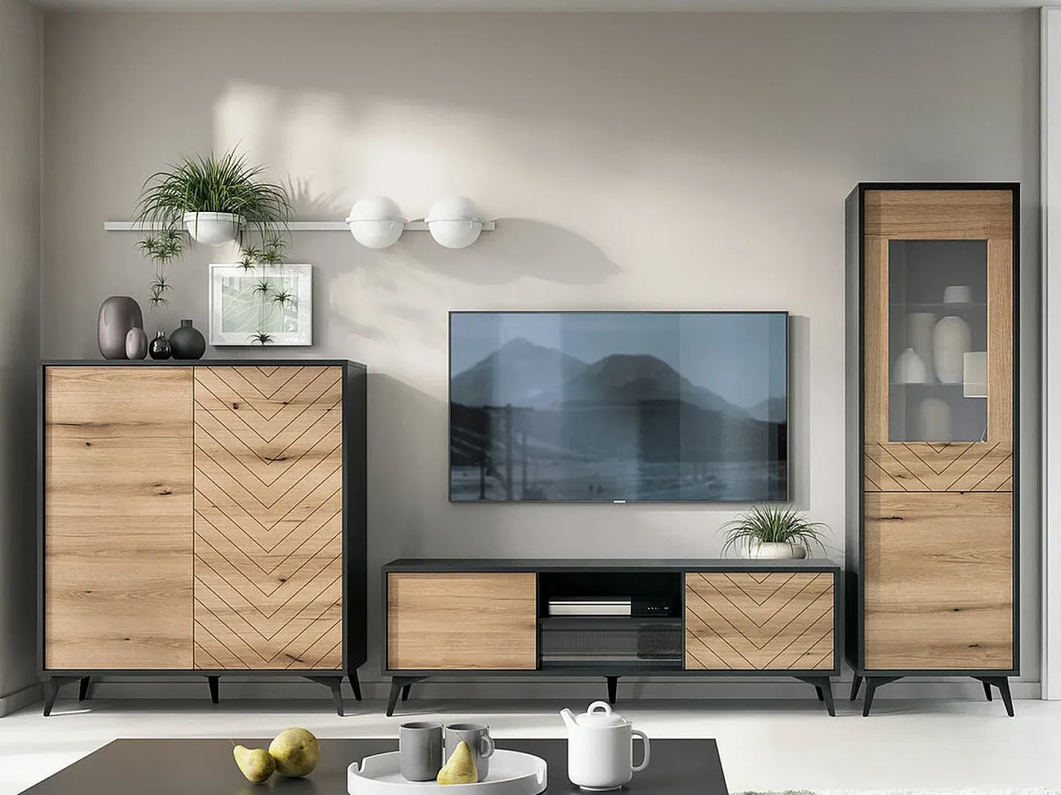 Móvel TV AMBIHOME JESS - /Carvalho, C154xP39xA50cm^ Móvel De Tv