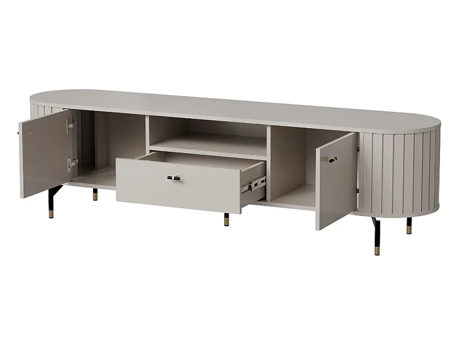 Móvel De Tv| Móvel TV AMBIHOME ZANE 05 - Caxemira, C180xP40xA49cm Bege