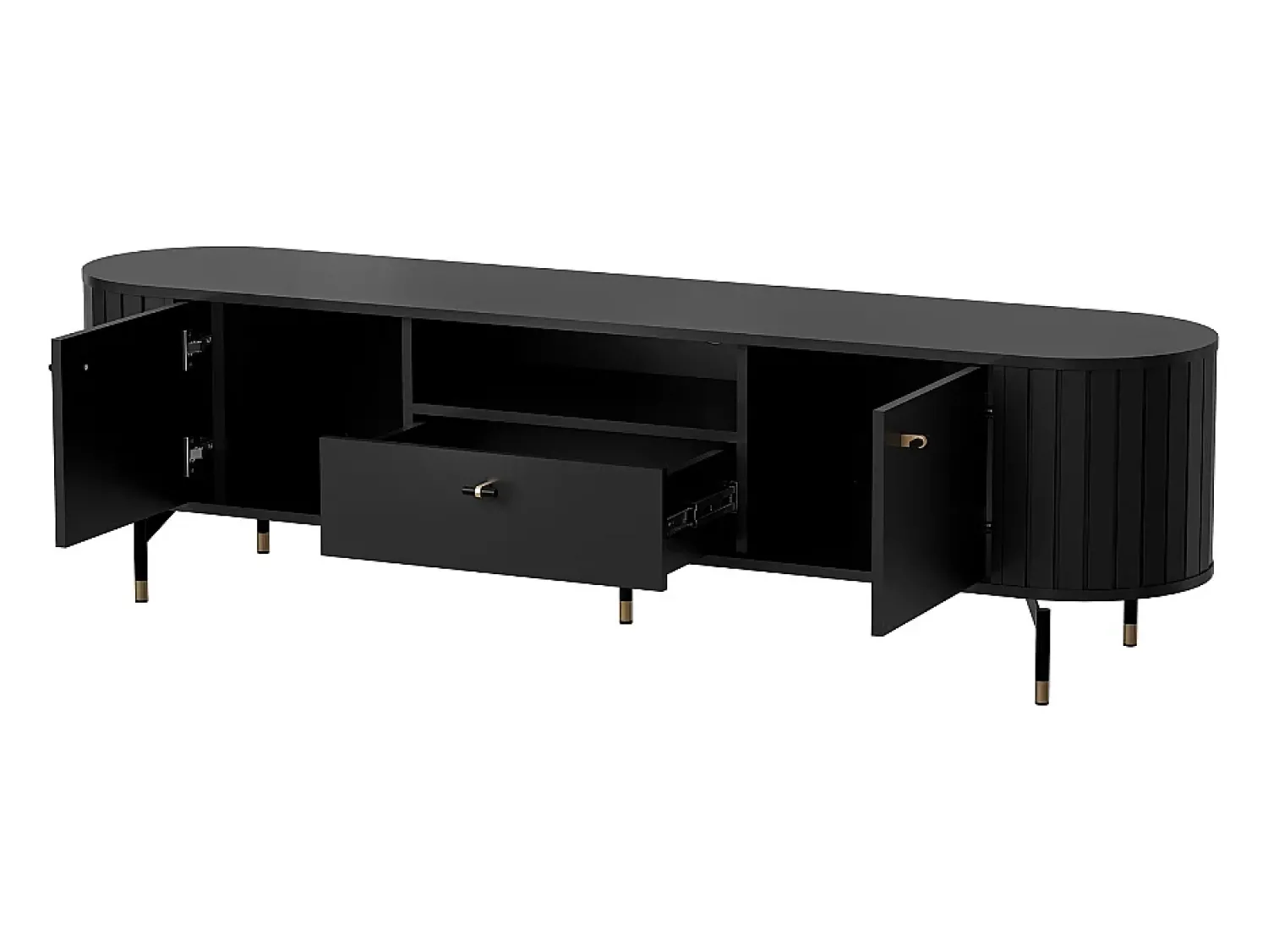 Móvel De Tv* Móvel TV AMBIHOME ZANE 05 - , C180xP40xA49cm Preto