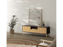 Móvel De Tv|VS Venta-stock Móvel TV Apolo 1 porta 2 gavetas, Cor /Madeira Preto