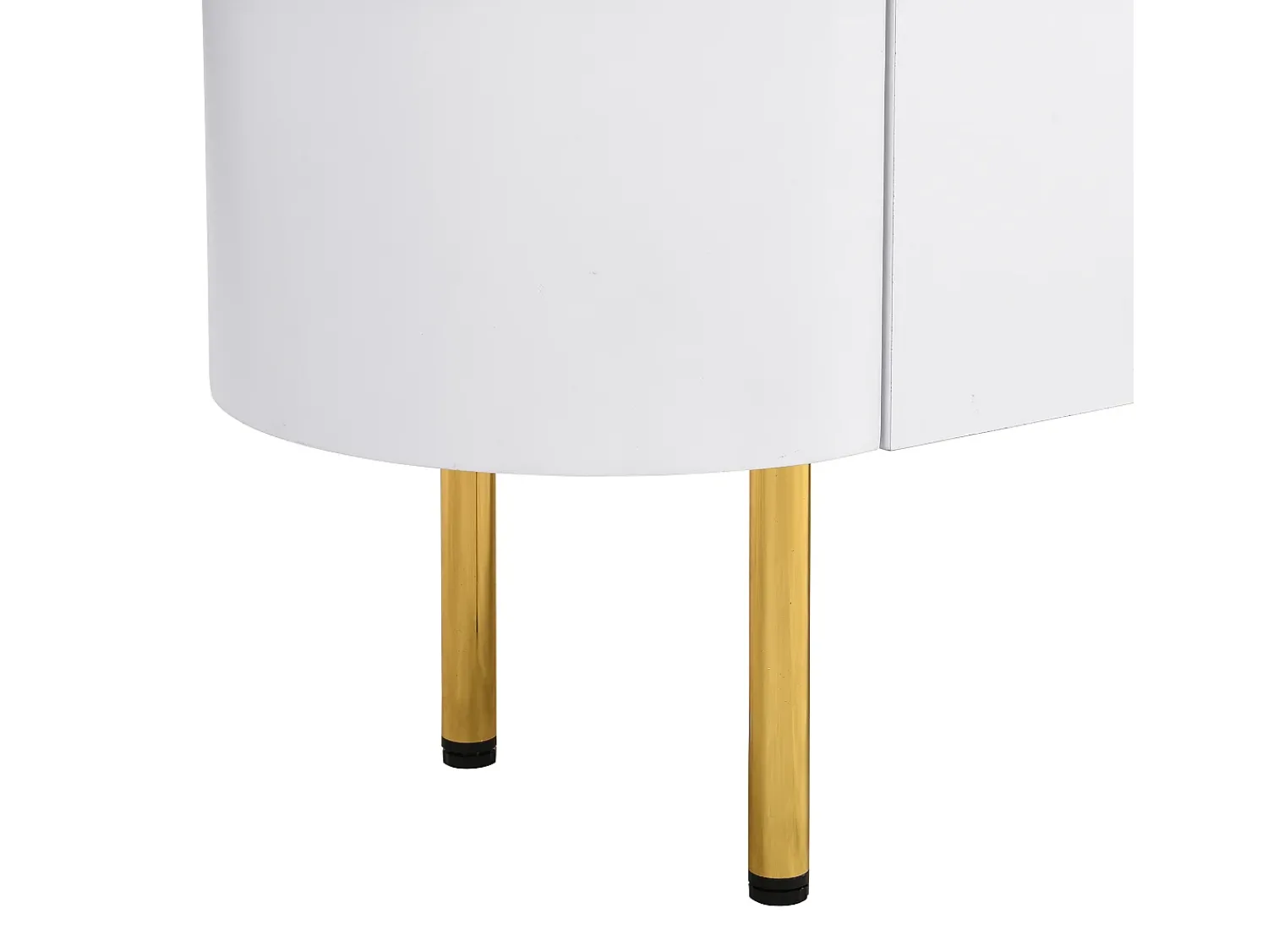 Móvel TV baixo 174 X 35 X 41cm com três gavetas, puxadores dourados e cantos curvos,^ Móvel De Tv
