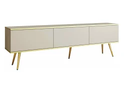 Móvel De Tv| Móvel TV, Bege, Patas Doradas, 175 x 30 x 52 cm, Push-to-open Castanho