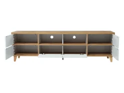 Móvel De Tv*Hauss Spole Móvel TV e madeira com 5 portas, 175x37x51 cm, MDF Branco