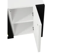 Móvel De Tv|Hauss Spole Móvel TV branco e com 2 portas, efeito chama, 165x55x32 cm Preto