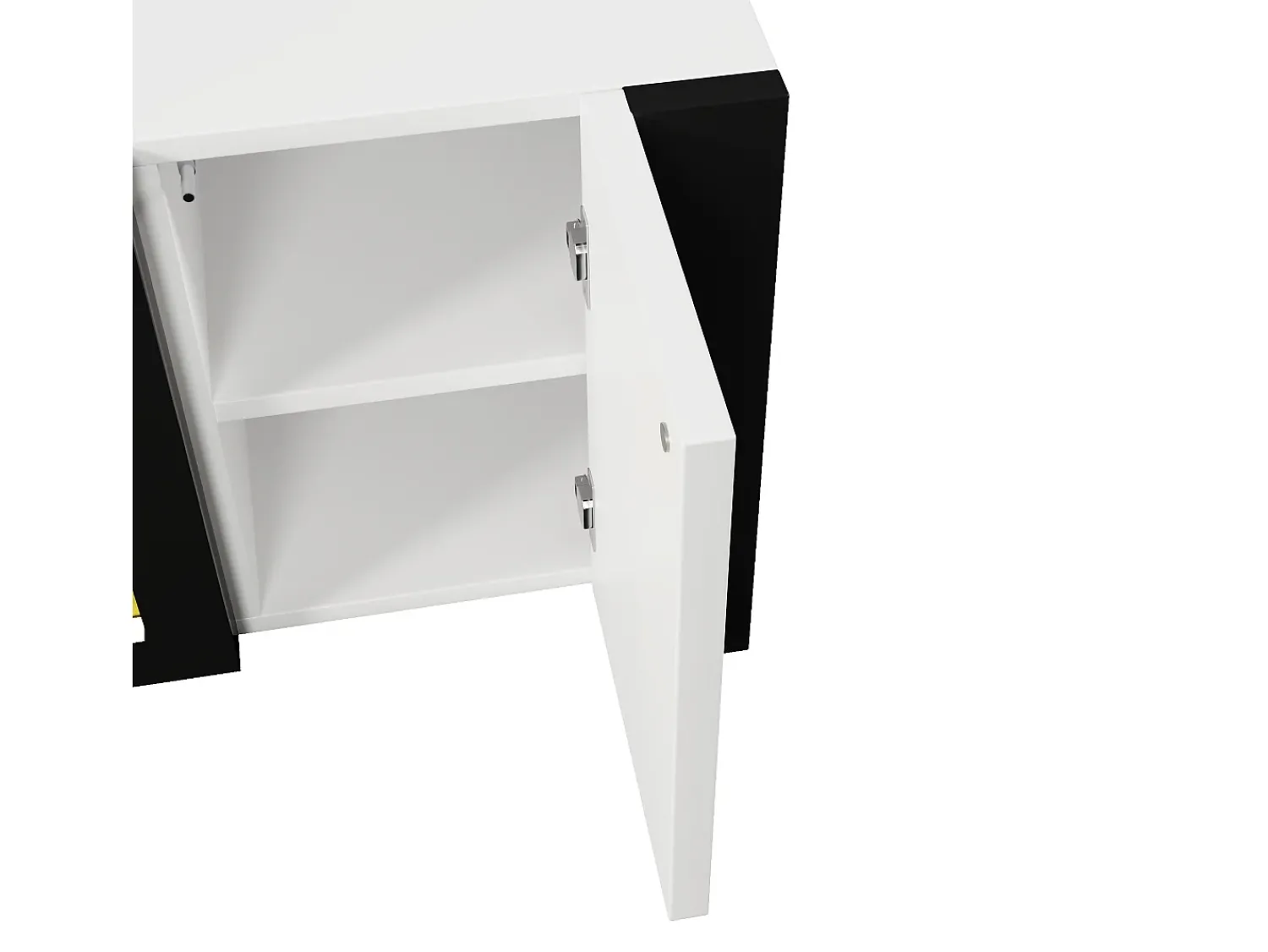 Móvel De Tv|Hauss Spole Móvel TV branco e com 2 portas, efeito chama, 165x55x32 cm Preto