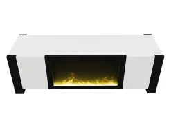Móvel De Tv|Hauss Spole Móvel TV branco e com 2 portas, efeito chama, 165x55x32 cm Preto