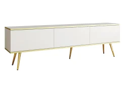 Outlet Móvel TV, , Patas Doradas, 175 x 30 x 52 cm, Push to Open Branco