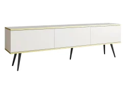 Móvel De Tv| Móvel TV, , Patas negras, 175 x 30 x 52 cm, Push to Open Branco