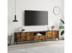 Móvel De Tv| Móvel TV c/ gaveta 200x25x44 cm deriv. madeira carvalho fumado PT630145 Castanho