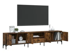 Móvel De Tv| Móvel TV c/ gaveta 200x25x44 cm deriv. madeira carvalho fumado PT630145 Castanho
