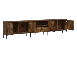 Móvel De Tv| Móvel TV c/ gaveta 200x25x44 cm deriv. madeira carvalho fumado PT630145 Castanho