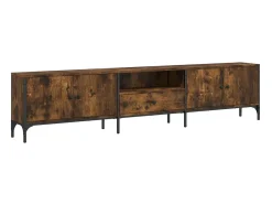 Móvel De Tv| Móvel TV c/ gaveta 200x25x44 cm deriv. madeira carvalho fumado PT630145 Castanho