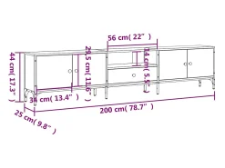 Discount vidaxl Móvel TV c/ gaveta 200x25x44 cm deriv. madeira carvalho sonoma Natural claro