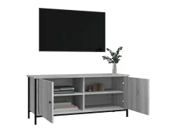 New Móvel TV c/ portas 102x35x45 cm deriv. madeira sonoma PT619638 Cinzento