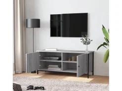 New Móvel TV c/ portas 102x35x45 cm deriv. madeira sonoma PT619638 Cinzento